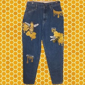 High Waist HoneyBee ~ Comb Vintage Jeans Size 12